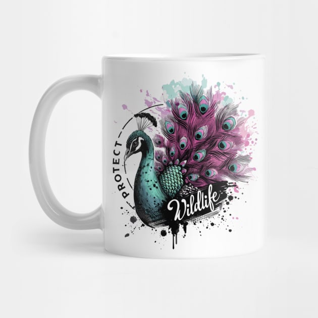 Protect Wildlife - Peacock by PrintSoulDesigns